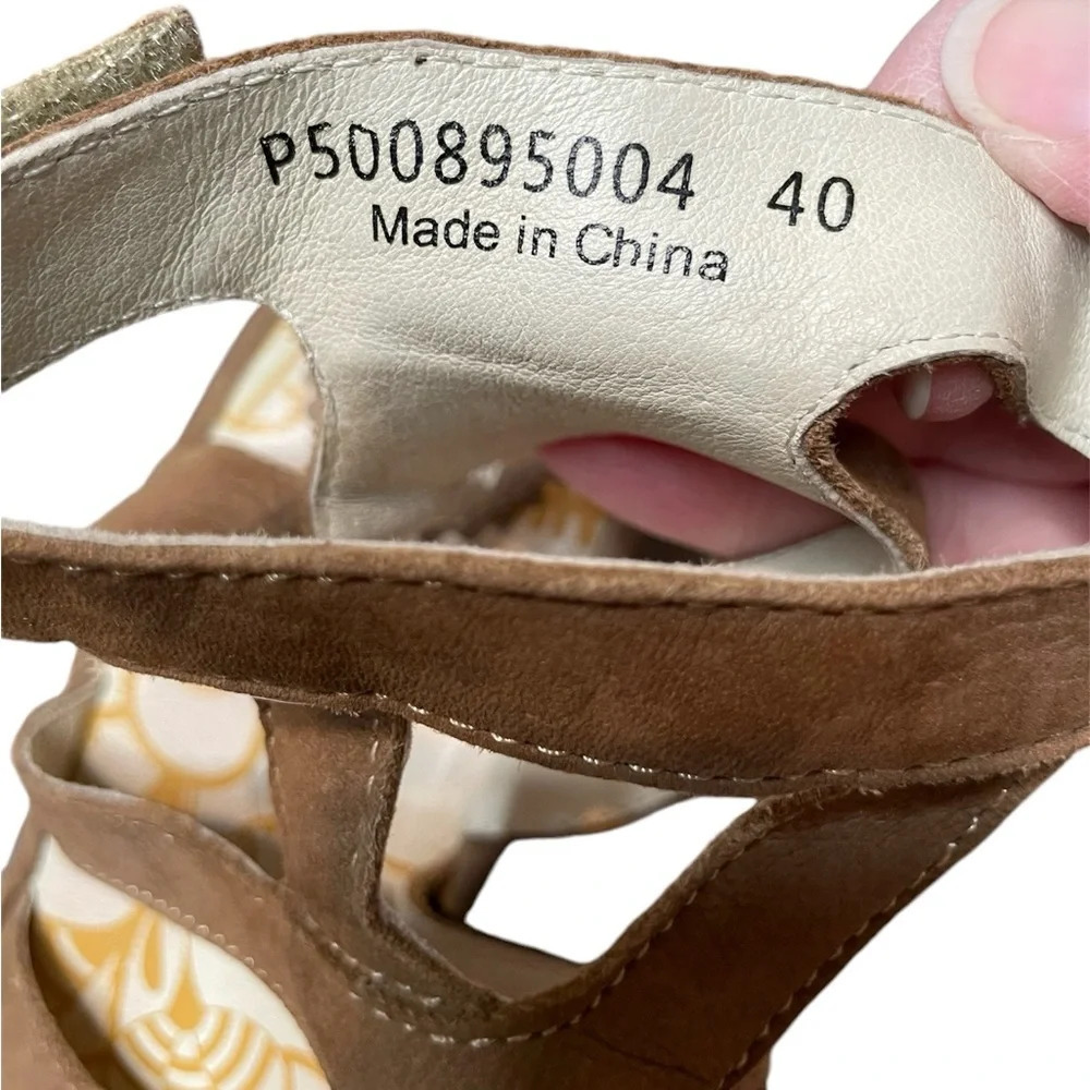 Fly London Yeba 895 Brown Suede Leather  Strappy Wedge Platform Sandals Size 40 - Picture 10 of 13